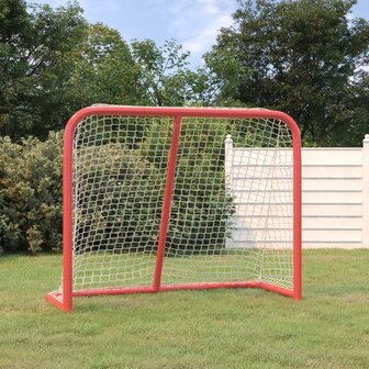 Hockeydoel 183x71x122 cm polyester rood en wit