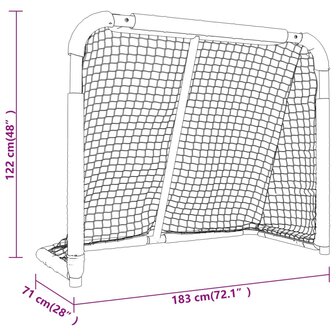 Hockeydoel 183x71x122 cm polyester rood en wit
