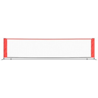 Tennisnet 400x100x87 cm polyester zwart en rood