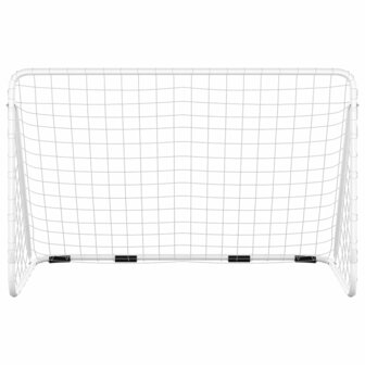 Voetbaldoel met net 180x90x120 cm staal wit
