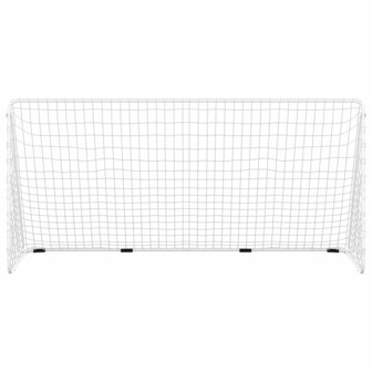 Voetbaldoel met net 366x122x182 cm staal wit