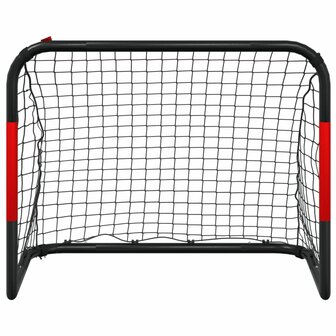 Voetbaldoel met net 90x48x71 cm staal rood en zwart