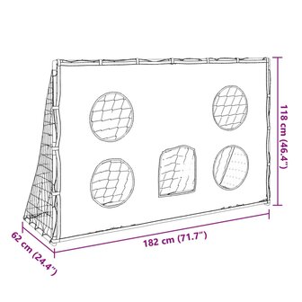 Kindervoetbaldoel met doelmat en bal 182x62x118 cm