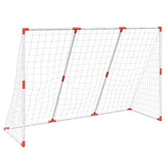 Kindervoetbaldoel met ballen 2-in-1 184x64x124 cm wit