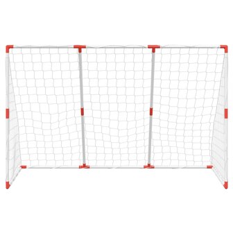 Kindervoetbaldoel met ballen 2-in-1 184x64x124 cm wit