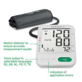 Bloeddrukmeter met spraakfunctie BU 586 voice bovenarm wit