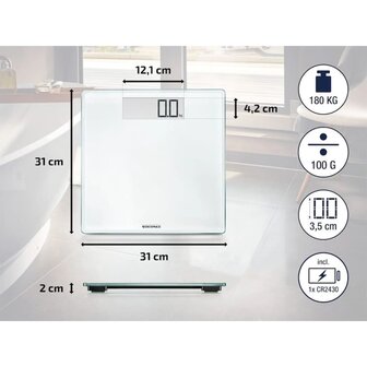 Personenweegschaal Style Sense Comfort 100 180 kg wit 63853