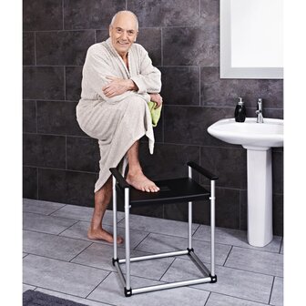 Badkamerkruk Zac XXL PU aluminium zwart