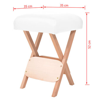 Massagekruk met 12cm dikke zitting en 2 bolsters inklapbaar wit