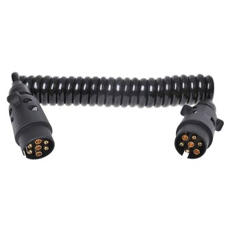 Spiraalkabel met 2x7-pins stekker 3 m