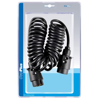 Spiraalkabel met 2x7-pins stekker 3 m