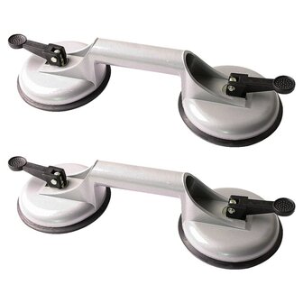 Vacu&uuml;mheffers met 2 zuignappen 2 st aluminium