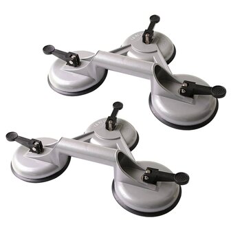 Vacu&uuml;mheffers met 3 zuignappen 2 st aluminium