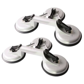 Vacu&uuml;mheffers met 3 zuignappen 2 st aluminium
