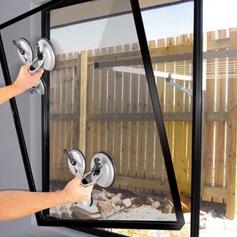 Vacu&uuml;mheffers met 3 zuignappen 2 st aluminium