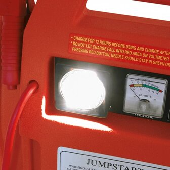 Starthulp en luchtcompressor 12 V/17 AH rood