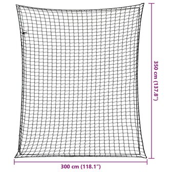 Aanhangwagennet elastisch touw 3,5x3 m polypropeen zwart