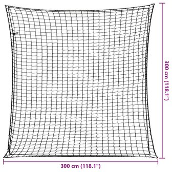 Aanhangwagennet elastisch touw 3x3 m polypropeen zwart