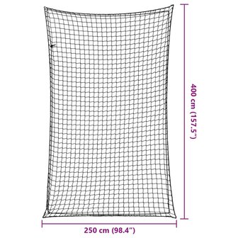 Aanhangwagennet elastisch touw 4x2,5 m polypropeen zwart