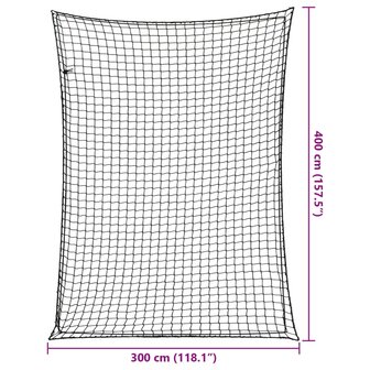 Aanhangwagennet elastisch touw 4x3 m polypropeen zwart