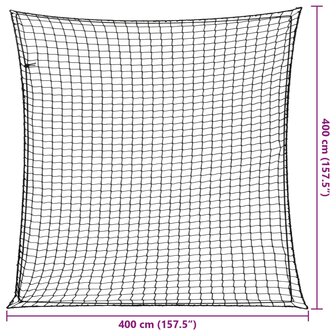 Aanhangwagennet elastisch touw 4x4 m polypropeen zwart
