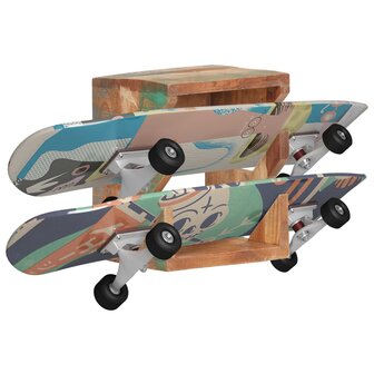 Wandskateboardhouder 25x20x30 cm massief gerecycled hout