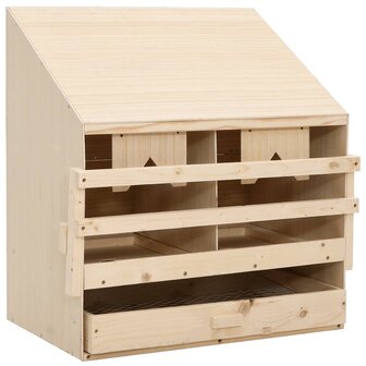 Kippenlegkast 2 compartimenten 63x40x65 cm massief grenenhout