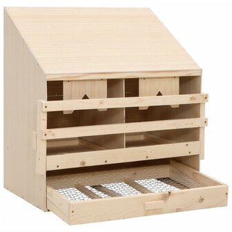 Kippenlegkast 2 compartimenten 63x40x65 cm massief grenenhout