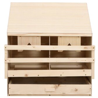 Kippenlegkast 2 compartimenten 63x40x65 cm massief grenenhout