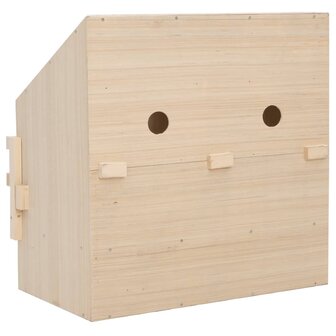 Kippenlegkast 2 compartimenten 63x40x65 cm massief grenenhout