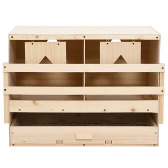 Kippenlegkast 2 compartimenten 63x40x45 cm massief grenenhout