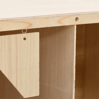 Kippenlegkast 2 compartimenten 63x40x45 cm massief grenenhout