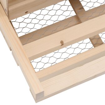 Kippenlegkast 2 compartimenten 63x40x45 cm massief grenenhout