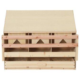 Kippenlegkast 3 compartimenten 72x33x54 cm massief grenenhout