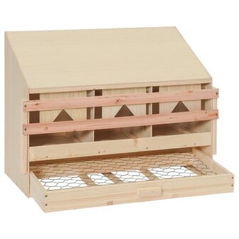 Kippenlegkast 3 compartimenten 72x33x54 cm massief grenenhout