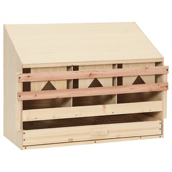 Kippenlegkast 3 compartimenten 72x33x54 cm massief grenenhout