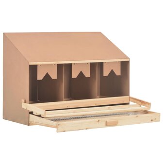 Kippenlegkast 3 compartimenten 93x40x65 cm massief grenenhout