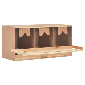 Kippenlegkast 3 compartimenten 96x40x45 cm massief grenenhout