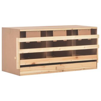 Kippenlegkast 3 compartimenten 96x40x45 cm massief grenenhout