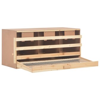 Kippenlegkast 3 compartimenten 96x40x45 cm massief grenenhout
