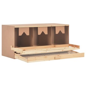 Kippenlegkast 3 compartimenten 96x40x45 cm massief grenenhout