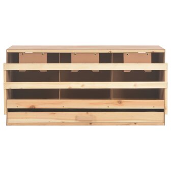 Kippenlegkast 3 compartimenten 96x40x45 cm massief grenenhout