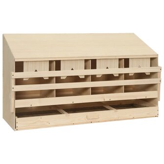 Kippenlegkast 4 compartimenten 106x40x59 cm massief grenenhout