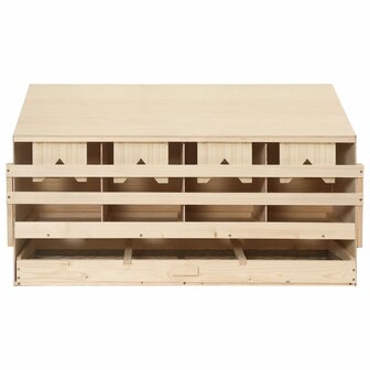 Kippenlegkast 4 compartimenten 106x40x59 cm massief grenenhout