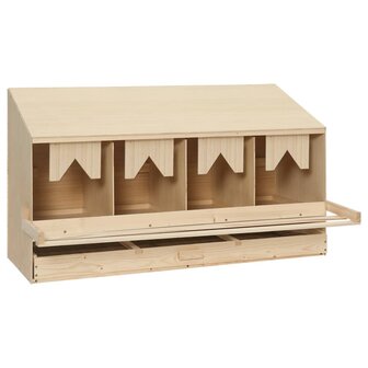 Kippenlegkast 4 compartimenten 106x40x59 cm massief grenenhout