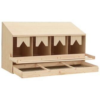 Kippenlegkast 4 compartimenten 106x40x59 cm massief grenenhout