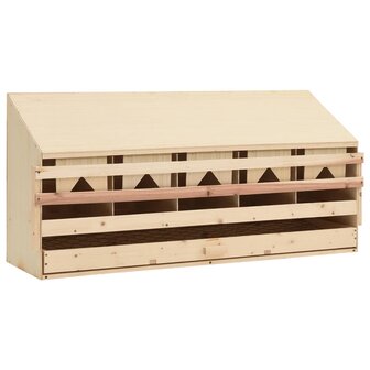 Kippenlegkast 5 compartimenten 117x33x54 cm massief grenenhout