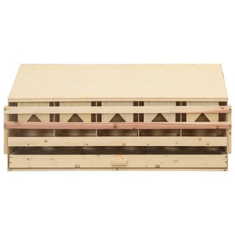 Kippenlegkast 5 compartimenten 117x33x54 cm massief grenenhout
