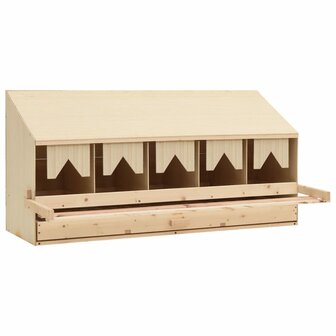 Kippenlegkast 5 compartimenten 117x33x54 cm massief grenenhout