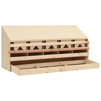 Kippenlegkast 5 compartimenten 117x33x54 cm massief grenenhout